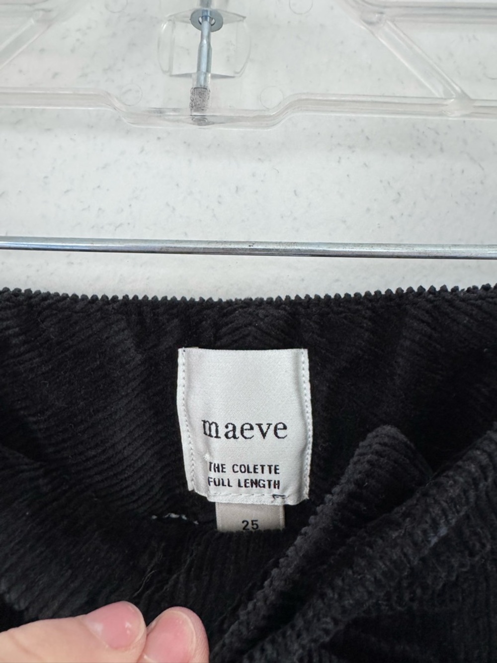Anthropologie Maeve Colette Corduroy Full Length Wide-Leg Pants Black size 25 - Picture 8 of 10